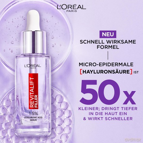 L´Oréal Paris Anti-wrinkle serum with 1.5% pure hyaluronic acid Revi talift Filler (Hyaluronic Acid Serum) - Volume: 50 ml dla kobiety