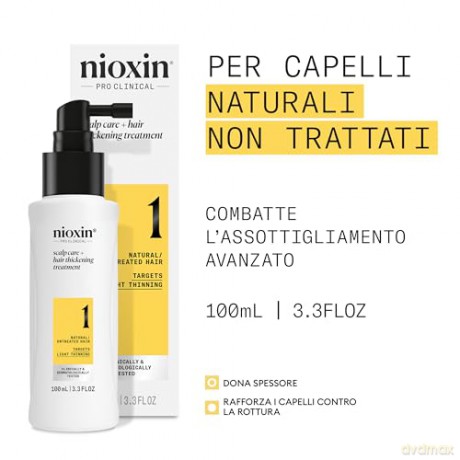 Nioxin Hair Treatment For Fine Slight Thinning Natural Hair System 1 (Scalp Treatment 1) 100 ml unisex