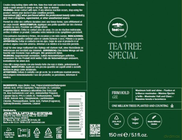 Paul Mitchell Hair Gel for Shine and Maximum Hair Control Tea Tree (Firm Hold Gel) - Volume: 150 ml dla kobiety