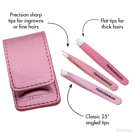 Tweezerman Mini travel set of tweezers Micro Mini Tweezer Set dla kobiety