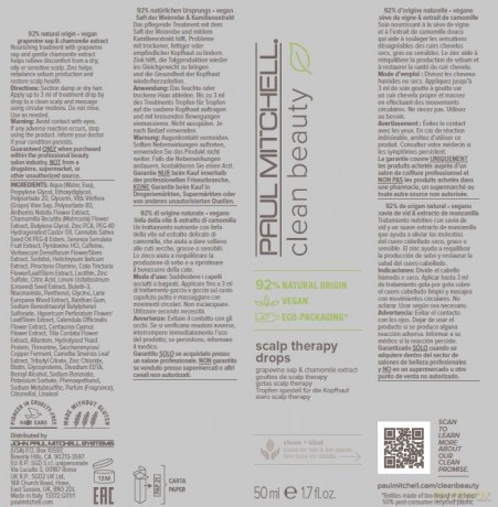 Paul Mitchell Soothing serum for sensitive skin Clean Beauty (Scalp Therapy Drops) 50 ml dla kobiety