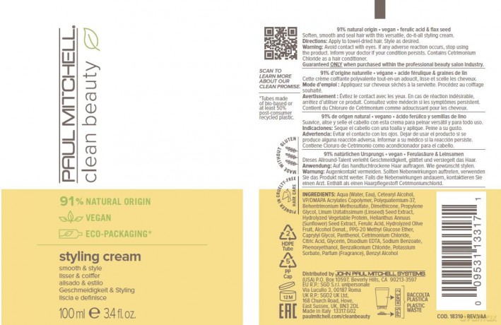 Paul Mitchell Styling cream Clean Beauty (Styling Cream) 100 ml dla kobiety