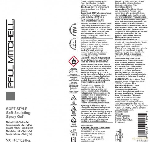 Paul Mitchell Shaping gel in spray Soft Style Soft Sculpting (Spray Gel) - Volume: 500 ml dla kobiety