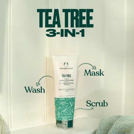 The Body Shop Cleansing exfoliation mask Tea Tree (3 in 1 Wash, Scrub, Mask) 125 ml dla kobiety