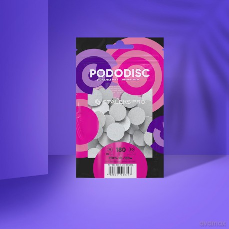 STALEKS Replacement sandpaper with foam for pedicure disc Pro M coarseness 180 (White Disposable Files With a Soft Foam Layer) 50 pcs unisex