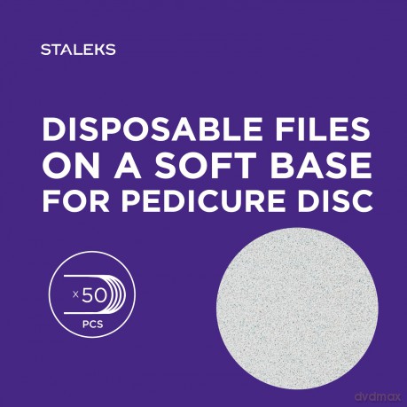 STALEKS Replacement sandpaper with foam for pedicure disc Pro M coarseness 180 (White Disposable Files With a Soft Foam Layer) 50 pcs unisex
