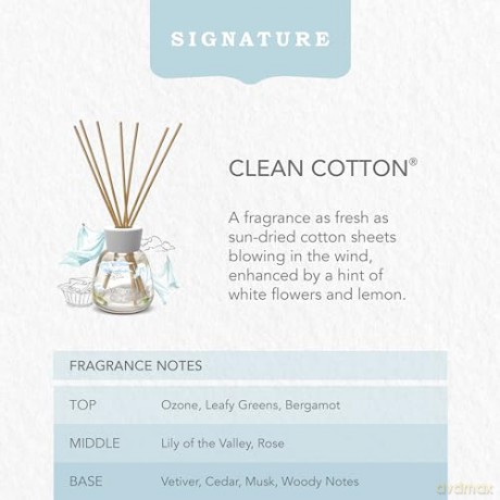 Yankee Candle Replacement refill for the aroma diffuser Signature Clean Cotton Reed 200 ml unisex
