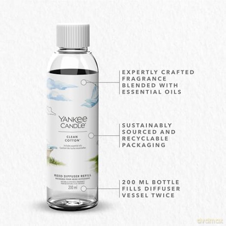 Yankee Candle Replacement refill for the aroma diffuser Signature Clean Cotton Reed 200 ml unisex