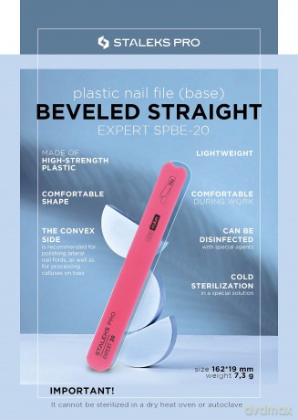 STALEKS Plastic handle for disposable nail files Expert 20 (Straight Beveled Plastic Nail File Base) unisex