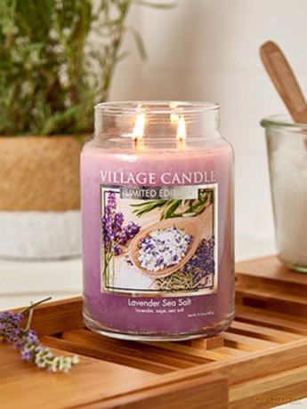 Village Candle Scented candle in glass Lavender with sea salt (Lavender Sea Salt) 602 g unisex