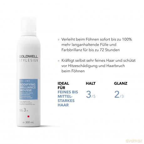 Goldwell Foam hardener for hair volume and shine StyleSign Volume (Bodifying Brilliance Mousse) 300 ml dla kobiety