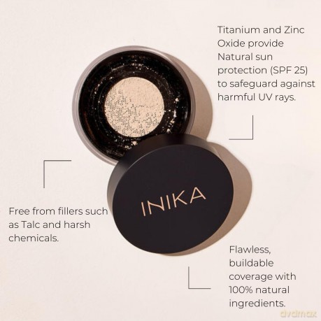 INIKA Organic Loose mineral powder makeup SPF 25 (Loose Mineral Foundation) 8 g - Shade: Strength dla kobiety