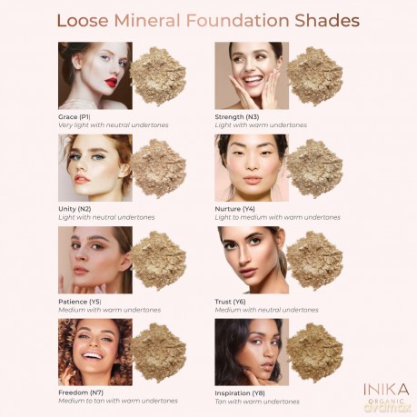 INIKA Organic Loose mineral powder makeup SPF 25 (Loose Mineral Foundation) 8 g - Shade: Trust dla kobiety