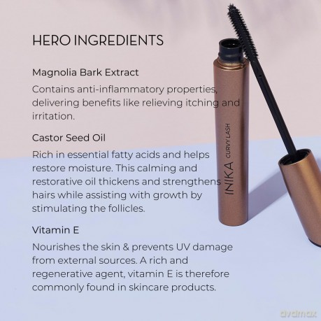 INIKA Organic Mascara for curling eyelashes (Curvy Lash) 7.5 ml - Shade: Black dla kobiety