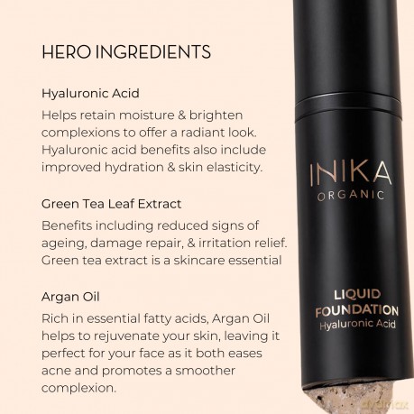 INIKA Organic Liquid make-up with hyaluronic acid (Liquid Foundation) 30 ml - Shade: Nude dla kobiety