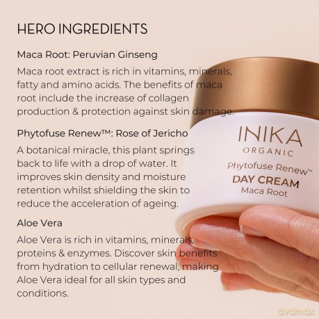 INIKA Organic Day cream with Maca root extract Phytofuse Renew (Day Cream Maca Root) 50 ml dla kobiety