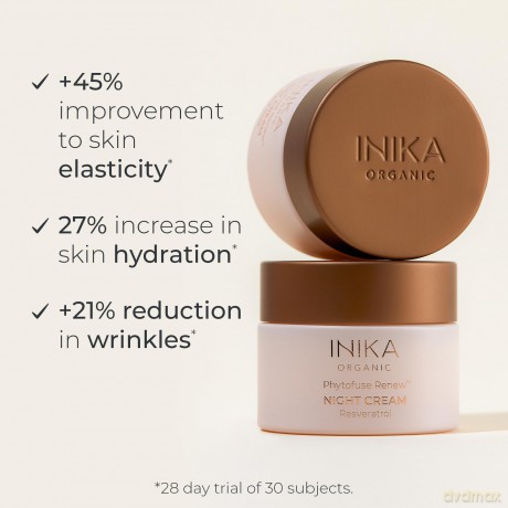 INIKA Organic Night cream with resveratrol Phytofuse Renew (Resveratrol Night Cream) 50 ml dla kobiety