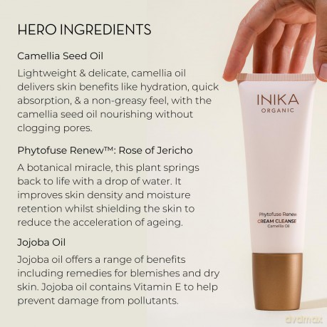 INIKA Organic Cleansing cream gel with camellia oil Phytofuse Renew (Camellia Oil Cream Cleanser) 100 ml dla kobiety
