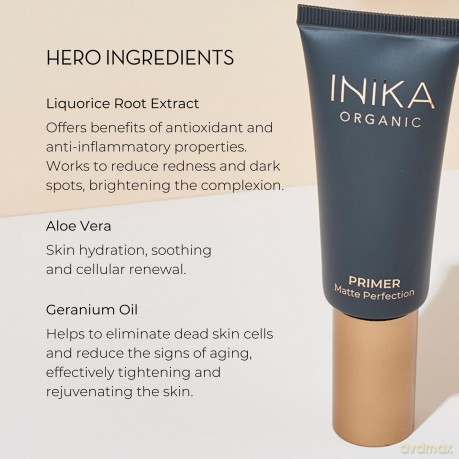 INIKA Organic Matte foundation with Aloe Vera (Matte Perfection Primer) 30 ml dla kobiety