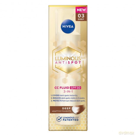 Nivea CC cream Cellular Luminous630 SPF 30 40 ml - Shade: Deep dla kobiety