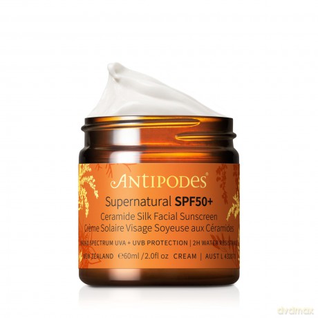 Antipodes Fine facial sunscreen SPF 50+ Supernatural (Ceramide Silk Facial Sunscreen) 60 ml dla kobiety
