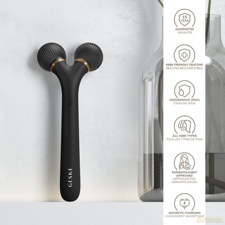 GESKE Sonic facial and eye area massager 4 in 1 (Sonic Facial Roller) - Variant: Gray dla kobiety