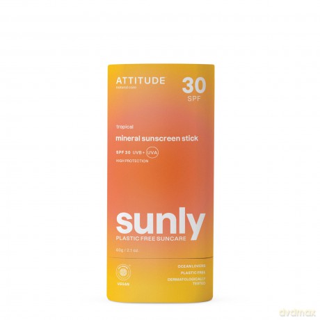 Attitude Mineral protection stick for the body Tropical SPF 30 Sunly (Mineral Sunscreen Stick) 60 g dla kobiety