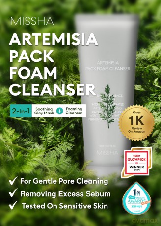 Missha Cleansing foam and mask 2 in 1 Artemisia (Pack Foam Cleanser) 150 ml dla kobiety