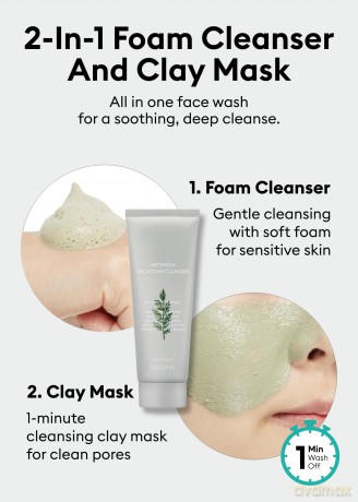 Missha Cleansing foam and mask 2 in 1 Artemisia (Pack Foam Cleanser) 150 ml dla kobiety