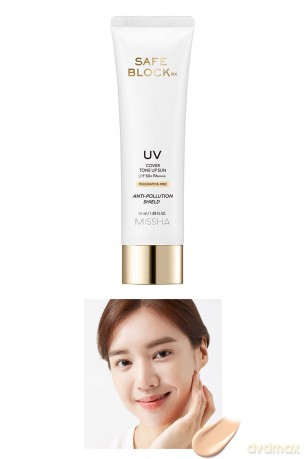 Missha Toning sunscreen SPF50+ Safe Block Rx (Cover Tone Up Sun) 50 ml dla kobiety