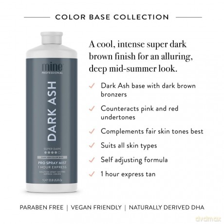Minetan Self-tanning liquid for an ultra-dark tan Dark Ash (Pro Spray Mist) 1000 ml dla kobiety