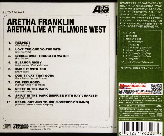 Aretha Franklin: Aretha Live At Fillmore West [CD]