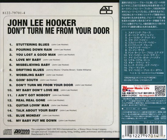 John Lee Hooker: Don't Turn Me From Your Door [CD]