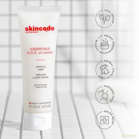 Skincode Gentle cleansing skin gel Essentials (SOS Oil Control Clarifying Wash) 125 ml dla kobiety