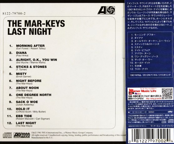 The Mar-Keys: Last Night [CD]