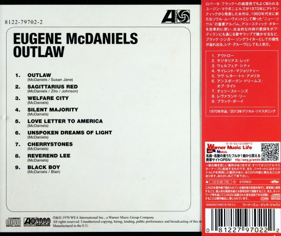 Eugene Mcdaniels: Outlaw [CD]