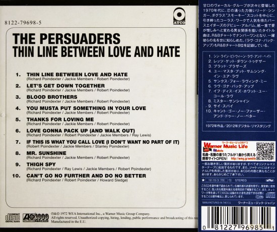 The Persuaders: Thin Line Between Love And Hate [CD]
