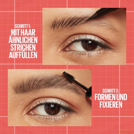 Maybelline Fix and gel for eyebrows Build A Brow (Brow Pen + Sealing Gel) - Shade: 262 Black Brown dla kobiety