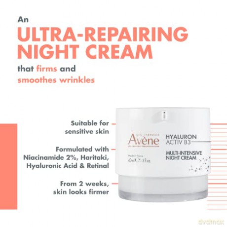 Avene Regenerating night cream Hyaluron Activ B3 (Multi-Intensive Night Cream) 40 ml dla kobiety