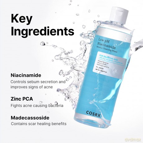 COSRX Micellar water for sensitive skin Niacinamide (Micellar Cleansing Water) 400 ml dla kobiety