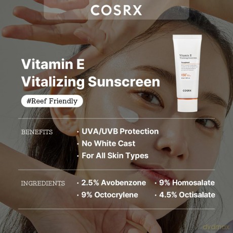 COSRX Vitalizing sunscreen with vitamin E SPF 50+ (Vitalizing Sunscreen) 50 ml dla kobiety