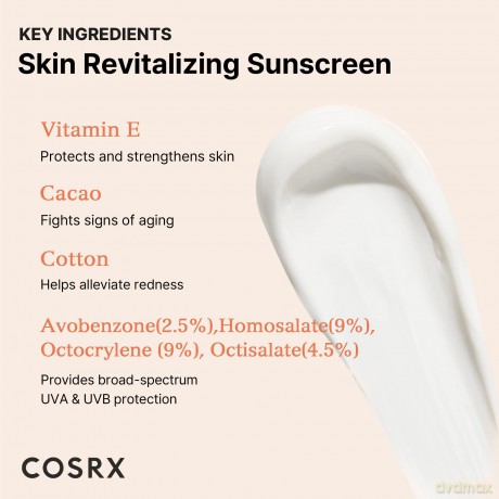 COSRX Vitalizing sunscreen with vitamin E SPF 50+ (Vitalizing Sunscreen) 50 ml dla kobiety