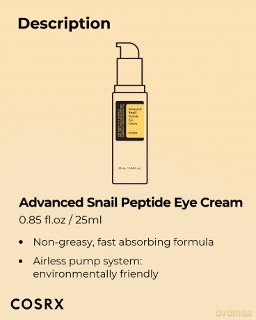 COSRX Eye cream with snail secretion Advanced Snail Peptide (Eye Cream) 25 ml dla kobiety