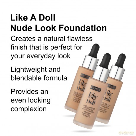 PUPA Milano Liquid makeup SPF 15 Like A Doll (Perfecting Make-Up Fluid) 30 ml - Shade: 020 Light Beige dla kobiety