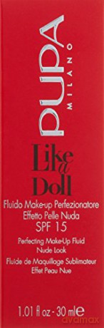 PUPA Milano Liquid makeup SPF 15 Like A Doll (Perfecting Make-Up Fluid) 30 ml - Shade: 010 Porcelain dla kobiety