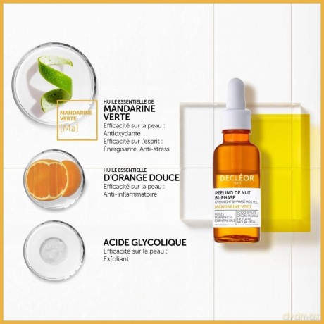 Decléor Night exfoliation peeling Green Mandarin (Overnight Bi-Phase Facial Peel) 30 ml dla kobiety