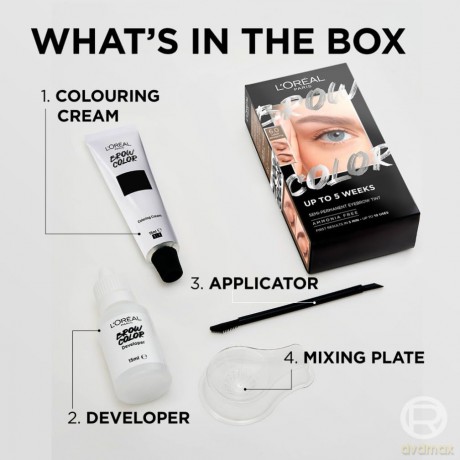 L´Oréal Paris Semi-Permanent Eyebrow Tint Brow Color - Shade: 1.0 Black dla kobiety
