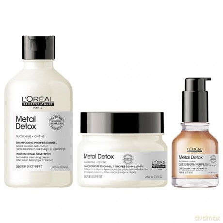 L´Oréal Professionnel Metal Detox Trio care gift set for colored and damaged hair dla kobiety