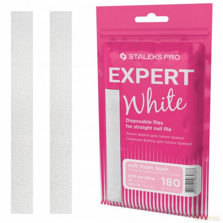 STALEKS Spare sandpaper Expert 20 grit 180 (White Disposable PapmAm Files) 30 pcs unisex