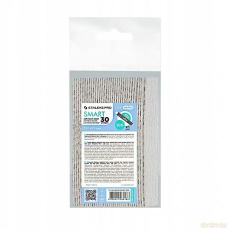 STALEKS Spare sandpaper with foam Smart 20 grit 100 (Disposable Files PapmAm) 30 pcs unisex